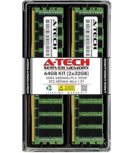 A-Tech 64GB Kit (2x32GB) DDR4 2400MHz PC4-19200 ECC RDIMM 2Rx4